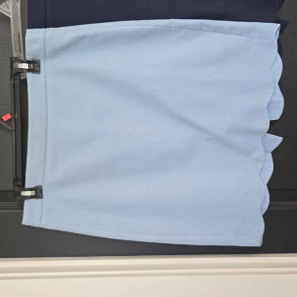 J. Crew Sky Blue Skirt With Scalloped Egde Size 4